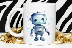 Robot Boy Watercolor Sublimation PNG Clipart Product Image 2