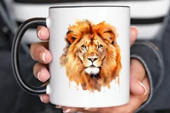 Watercolor Lion Wall Art PNG Clipart Product Image 2