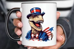 Funny 4th of July T-rex Sublimation PNG Clipart Product Image 2