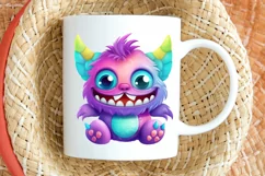 Cute Monster Watercolor Sublimation PNG Clipart Product Image 2