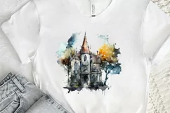 Watercolor Gothic House Clipart PNG Clipart Product Image 2