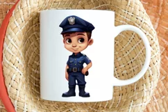 Cute Police Officer Boy PNG Clipart Product Image 2