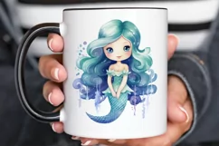 Cute Mermaid Watercolor PNG Clipart Product Image 2