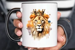 Watercolor King Lion Sublimation PNG Clipart Product Image 2