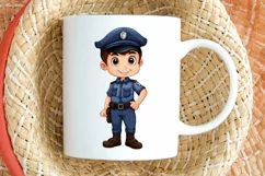 Cute Police Officer Boy PNG Clipart Product Image 2