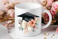 Floral Graduation Caps Sublimation PNG Clipart Product Image 2