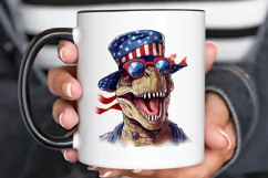 Funny 4th of July T-rex Sublimation PNG Clipart Product Image 2