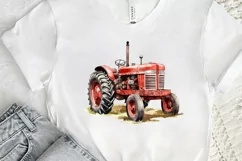Farm Tractor Watercolor Sublimation PNG Clipart Product Image 2