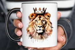Watercolor King Lion Sublimation PNG Clipart Product Image 2