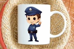 Cute Police Officer Boy PNG Clipart Product Image 2