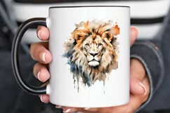 Watercolor Lion Wall Art PNG Clipart Product Image 2