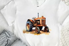 Farm Tractor Watercolor Sublimation PNG Clipart Product Image 2