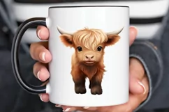 Baby Highland Cow Illustrations PNG Clipart Product Image 2