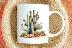 Cactus House Watercolor Sublimation PNG Clipart Product Image 2