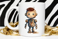 Robot Boy Watercolor Sublimation PNG Clipart Product Image 3
