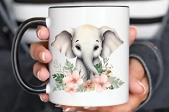 Flower Baby Elephant Sublimation PNG Clipart Product Image 2