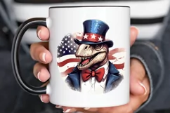 Funny 4th of July T-rex Sublimation PNG Clipart Product Image 2