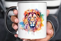 Watercolor Lion Wall Art PNG Clipart Product Image 2