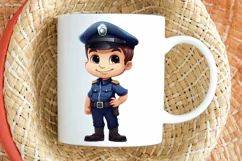 Cute Police Officer Boy PNG Clipart Product Image 2