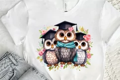 Graduation Owl Friends Sublimation PNG Clipart Product Image 2