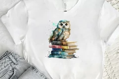 Watercolor Owl On Books PNG Clipart Product Image 2