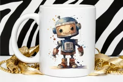 Robot Boy Watercolor Sublimation PNG Clipart Product Image 2
