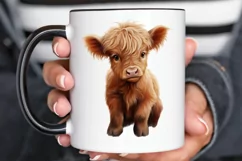 Baby Highland Cow Illustrations PNG Clipart Product Image 2