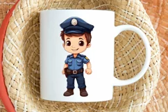 Cute Police Officer Boy PNG Clipart Product Image 2