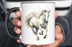 Beautiful White Horse Watercolo PNG Clipart Product Image 2