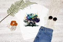 Watercolor Monster Truck PNG Clipart Product Image 2