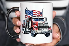 Patriotic Truck Sublimation PNG Clipart Product Image 2