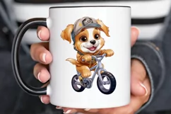 Puppy Riding Bike Sublimation PNG Clipart Product Image 2