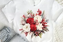 Christmas Flower Bouquet PNG Clipart Product Image 2