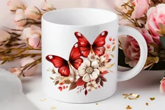 Floral Red Butterfly Couple PNG Clipart Product Image 2