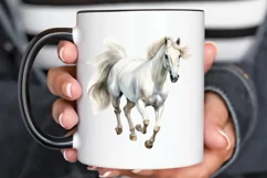 Beautiful White Horse Watercolo PNG Clipart Product Image 2