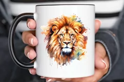 Watercolor Lion Wall Art PNG Clipart Product Image 2