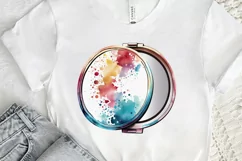 Watercolor Face Powder Mirror PNG Clipart Product Image 2