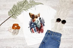 Watercolor Patriotic Dog PNG Clipart Product Image 2