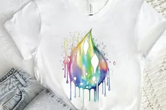 Watercolor Holographic Drip png clipart Product Image 2