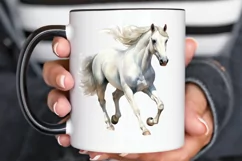 Beautiful White Horse Watercolo PNG Clipart Product Image 2