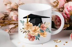 Floral Graduation Caps Sublimation PNG Clipart Product Image 2
