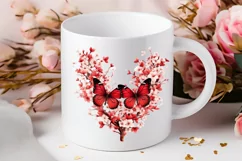 Floral Red Butterfly Couple PNG Clipart Product Image 2
