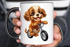 Puppy Riding Bike Sublimation PNG Clipart Product Image 2