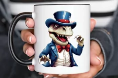 Funny 4th of July T-rex Sublimation PNG Clipart Product Image 2