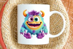 Cute Monster Watercolor Sublimation PNG Clipart Product Image 2