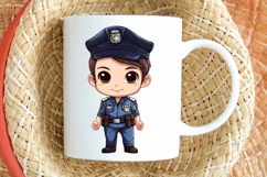 Cute Police Officer Boy PNG Clipart Product Image 2