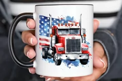 Patriotic Truck Sublimation PNG Clipart Product Image 2