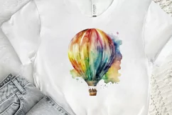 Watercolor Hot Air Balloon PNG Clipart Product Image 2