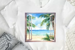 Ocean Window Watercolor PNG Clipart Product Image 2