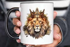 Watercolor King Lion Sublimation PNG Clipart Product Image 2